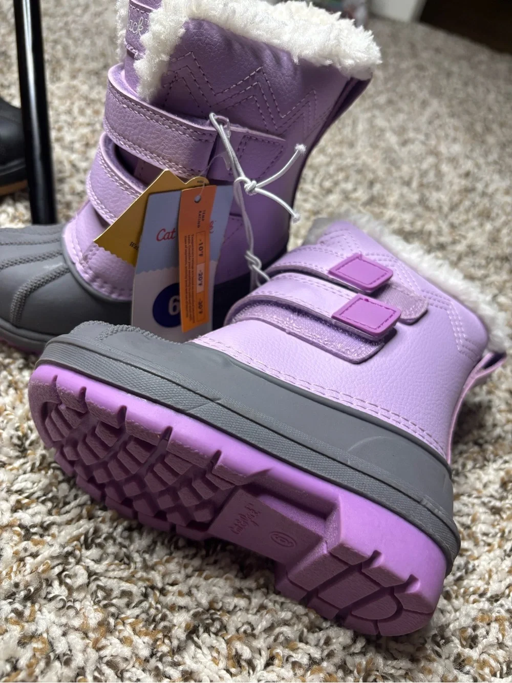 Kids Waterproof Winter Boots - Lavender/Gray